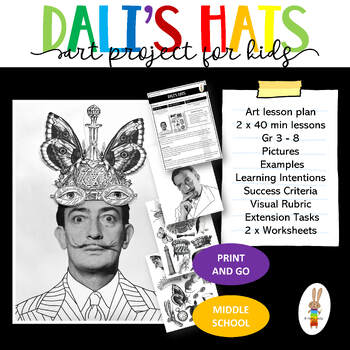 Preview of Elementary Art Lesson: Dali's Hats - A Surrealist Collage Project