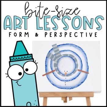 Preview of Elementary Art Lesson | Form & Perspective | Winter Art Project