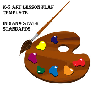 Preview of Elementary Art Lesson Plan Template for Indiana Standards