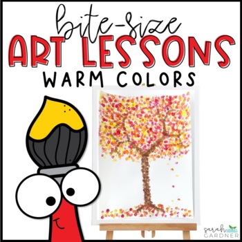 Preview of Elementary Art Lesson | Warm Colors | Fall Art | Google Slides & PowerPoint