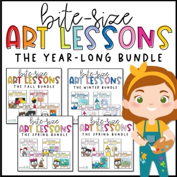 Preview of Elementary Art Lessons | YEAR-LONG Art Project Bundle