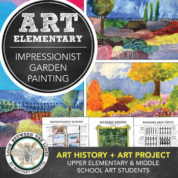 Preview of Elementary Art, Middle School Art Lesson w Art History Impressionism Painting