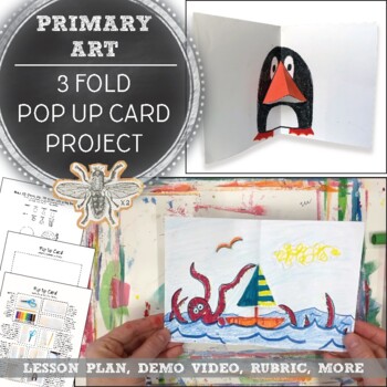 Preview of Elementary Art, Primary Art, Middle School Art: 3 Fold Pop Up Card Project