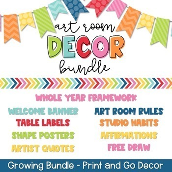 Preview of Art Room Decor Bundle! Art Room Posters and More!
