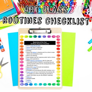 Preview of Elementary Art Routines Checklist for Back to School
