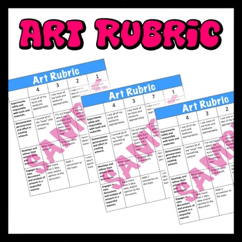 Preview of Elementary Art Rubric
