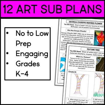 Elementary Art Sub Plans Bundle Set 2 by Art Bliss  TpT