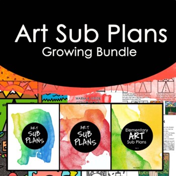 Preview of Elementary Art Sub Plans Growing Bundle