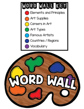 Preview of Elementary Art Word Wall - OVER 240 WORDS WITH PICTURES