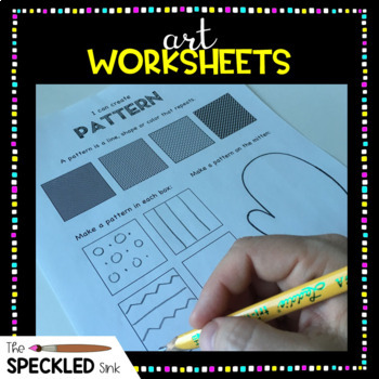 Preview of 100+ page Elementary Art Worksheets. Elements & Principles, Art History & more