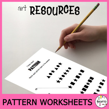 Preview of Elementary Art Worksheet Set. Principles of Art: Pattern & Repetition