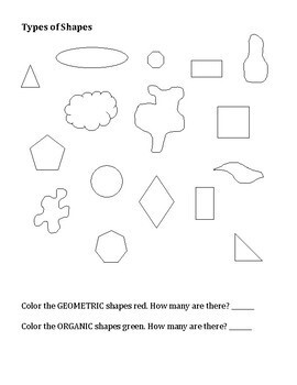 Elementary Art Worksheet Set. Learning about shape and form. | TpT