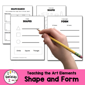 Preview of Elementary Art Worksheet Set. Learning about shape and form.