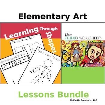 Preview of Elementary Art Worksheets Bundle - Pre-K to 5th Grade