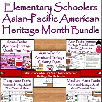 Preview of Elementary Asian-Pacific American Heritage Bundle:Bingo, Puzzles, Coloring Pages