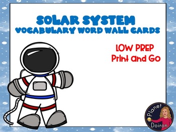 Preview of Elementary Astronomy Solar System and Moon phases  Science Vocabulary Word Wall