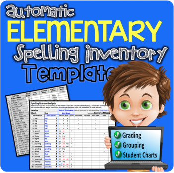 Preview of Elementary Automatic Spelling Inventory Template