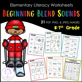 Elementary Beginning Blend Sounds Worksheets by Souly Natural Creations