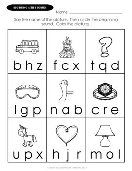 elementary beginning letter sounds worksheets by souly natural creations