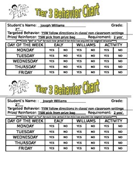 Elementary Behavior Chart