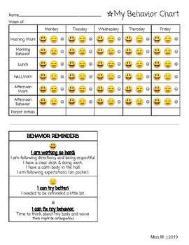 Elementary Behavior Chart