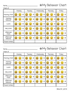 Elementary Behavior Chart by Mazz | TPT