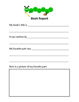 elementary school book report format