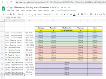 Preview of Elementary Building Schedule Mega Pack