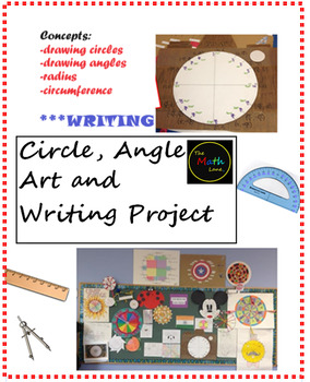 Preview of Elementary Circle Angle and Art Project  (w/ Writing)  End of Year  NO PREP