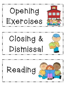 Elementary Classroom Daily Schedule Labels by Laura Skakle | TpT