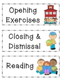 Elementary Classroom Daily Schedule Labels