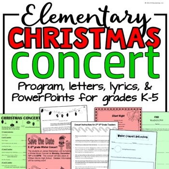 Preview of Elementary Music Christmas Concert BUNDLE: Programs, Letters, Lyrics And More!