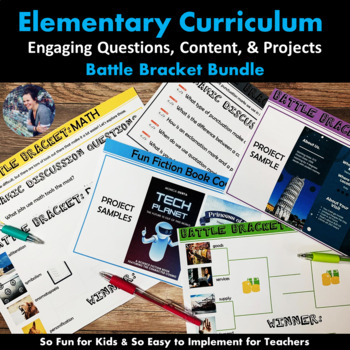 Preview of Engaging Elementary Resources - Question Sets, Unit Projects, & Battle Brackets