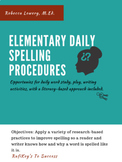 Elementary Daily Spelling Procedure