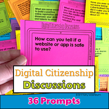 Preview of Elementary Digital Citizenship and Media Literacy Discussion Prompts