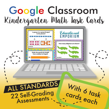 Preview of Elementary Digital Math Task Cards Bundle ⭐ K-6 AUTO-GRADED Google Forms