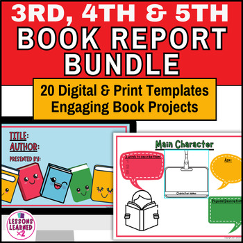 Preview of Elementary Digital & PDF Printable Book Report & Novel Study BUNDLE