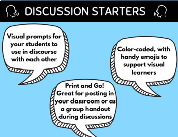 Preview of Elementary Discussion Starters for Discourse