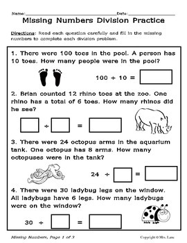 Elementary Division Worksheets by Mrs. Lane | TPT
