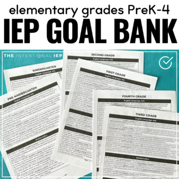 Preview of Elementary ELA + Math Special Ed IEP Goal Bank | IEP Goal Bank for Grades PreK-4