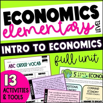 Preview of Elementary Economics Unit - Economy Types, Supply & Demand, Goods & Services
