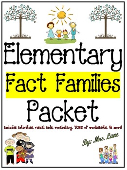 Preview of Elementary Fact Families Packet (+, -, x, /) (JAM-PACKED!)