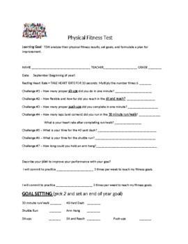 Preview of Elementary Fitness Assessment