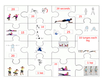 Preview of Elementary Fitness Puzzles! (or Modified PE)