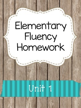 Preview of Unit 1 - Elementary Fluency Homework (First/Second Grade) Reading
