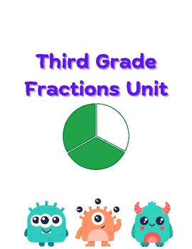 Preview of Elementary Fractions Math Unit (3rd/4th Grade, Lessons, Worksheets, Answer Keys)