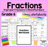 Elementary Fractions Worksheets | Mixed Numbers | Improper