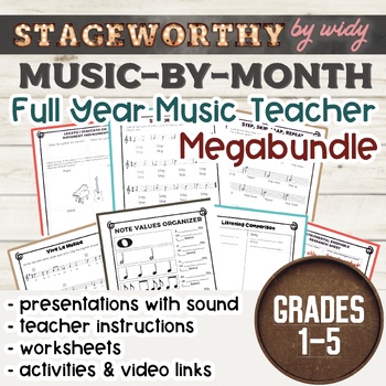 Preview of Elementary Music Lesson Plans - Easy Full Year Music Lessons for Grades 1 - 5