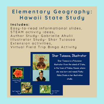 Preview of Elementary Geography: State Study Hawaii Library Author Illustrator Study