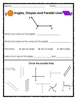 Elementary Geometry: Angles, Shapes and Parallel Lines I | TpT